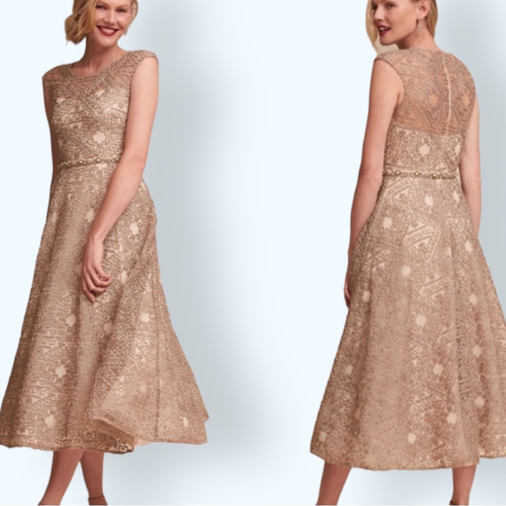 New Sara Emanuel BHLDN Presley 0 Champagne Midi